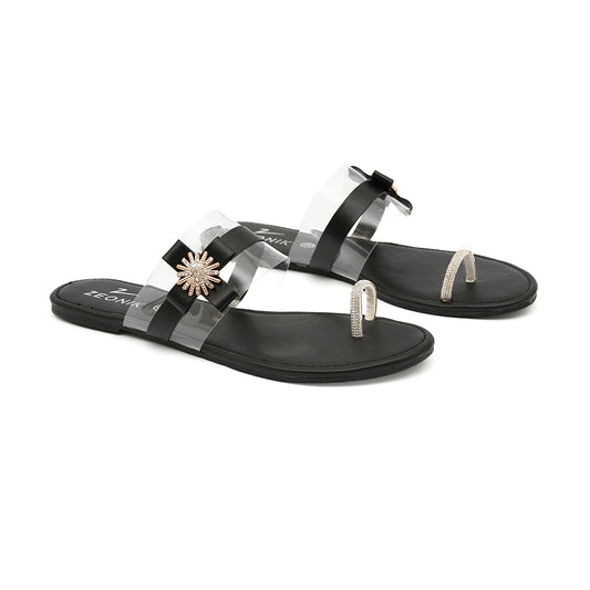 Zeonik Jasmine Black Slipper