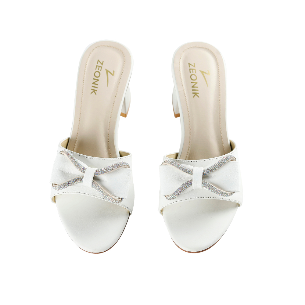 Zoya White Heels For Women – Elegant White Party Wear Heels | Zeonik