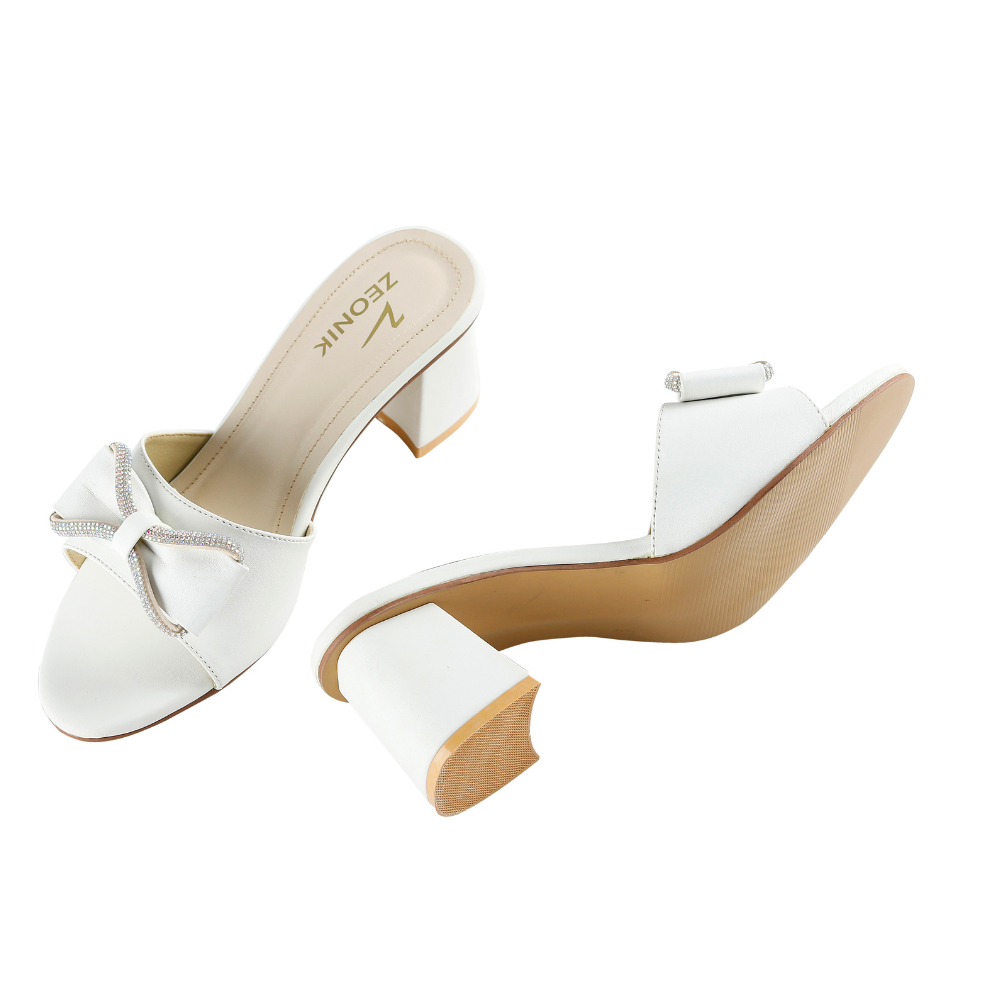 Zoya White Heels For Women – Elegant White Party Wear Heels | Zeonik