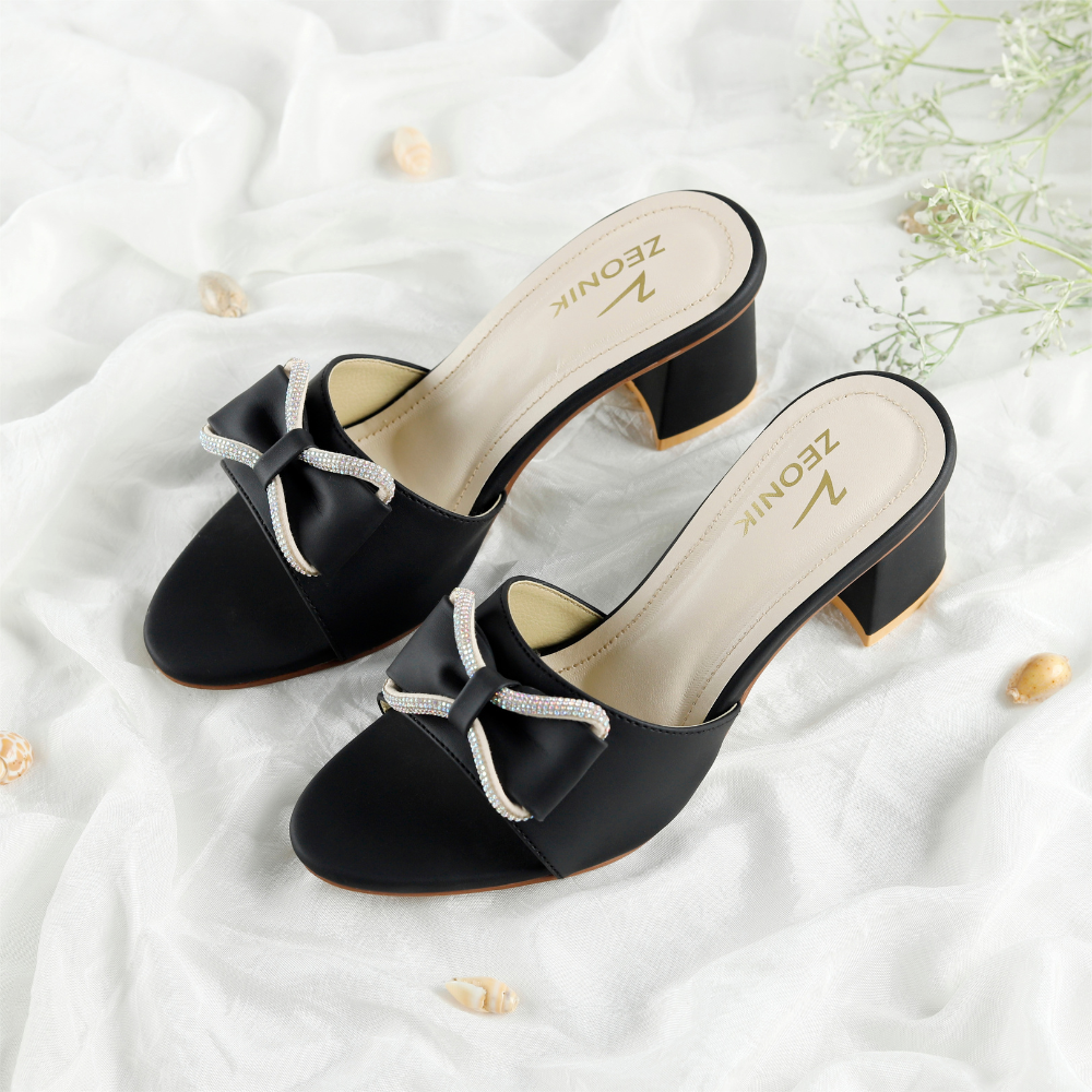 Zoya Black Heels for Women – Elegant Party Wear Black Heels | Zeonik